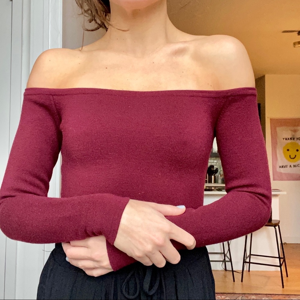 Gabriela Hearst Off the Shoulder Knit Top